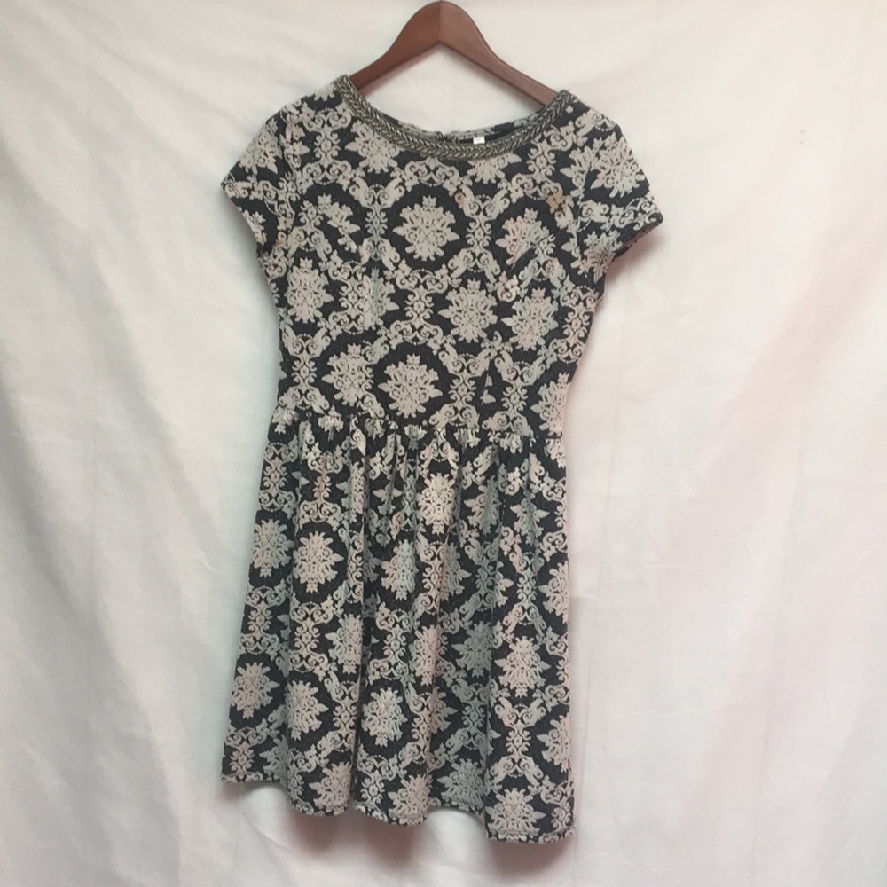 Xhilaration dark grey and ivory dress